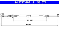 Cable, parking brake 24.3727-1071.2 ATE
