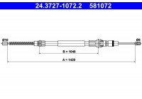 Cable, parking brake 24.3727-1072.2 ATE