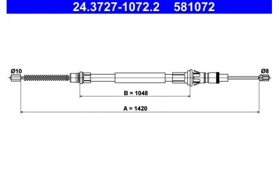 Cable, parking brake 24.3727-1072.2 ATE