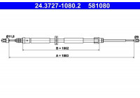 Cable, parking brake 24.3727-1080.2 ATE