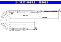 Cable, parking brake 24.3727-1095.2 ATE