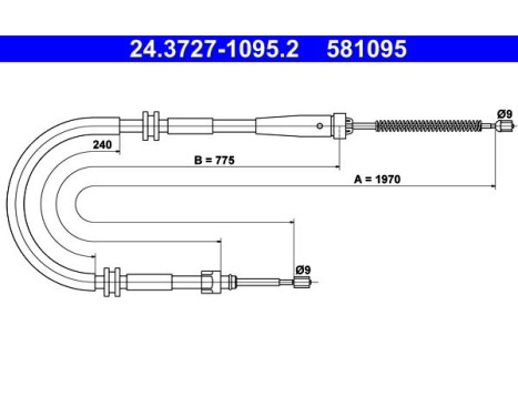 Cable, parking brake 24.3727-1095.2 ATE