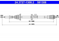 Cable, parking brake 24.3727-1308.2 ATE