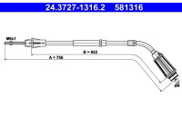 Cable, parking brake 24.3727-1316.2 ATE