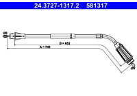 Cable, parking brake 24.3727-1317.2 ATE