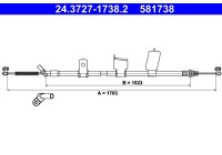 Cable, parking brake 24.3727-1738.2 ATE
