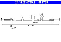 Cable, parking brake 24.3727-1739.2 ATE