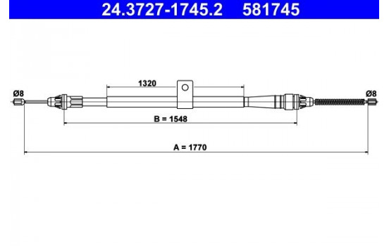 Cable, parking brake 24.3727-1745.2 ATE