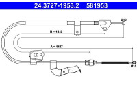 Cable, parking brake 24.3727-1953.2 ATE