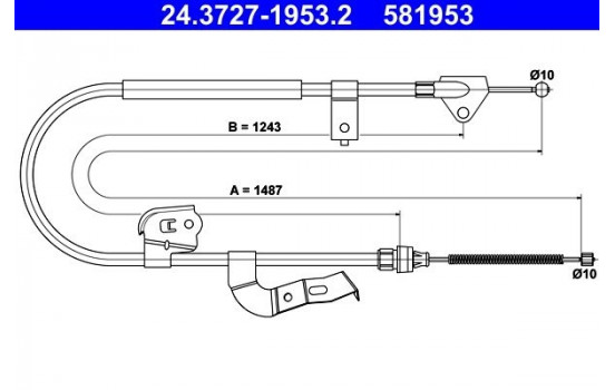 Cable, parking brake 24.3727-1953.2 ATE