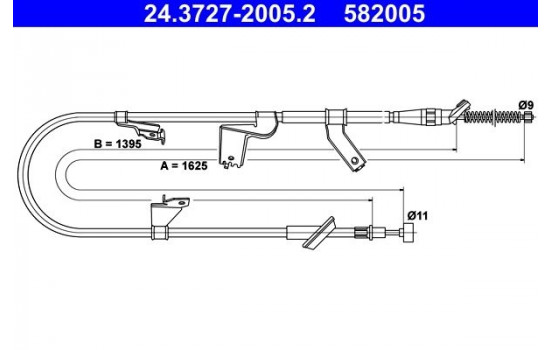 Cable, parking brake 24.3727-2005.2 ATE