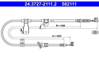 Cable, parking brake 24.3727-2111.2 ATE
