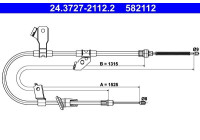 Cable, parking brake 24.3727-2112.2 ATE