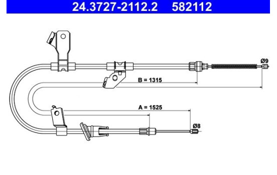Cable, parking brake 24.3727-2112.2 ATE