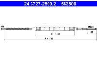 Cable, parking brake 24.3727-2500.2 ATE