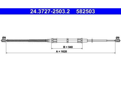 Cable, parking brake 24.3727-2503.2 ATE