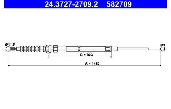 Cable, parking brake 24.3727-2709.2 ATE