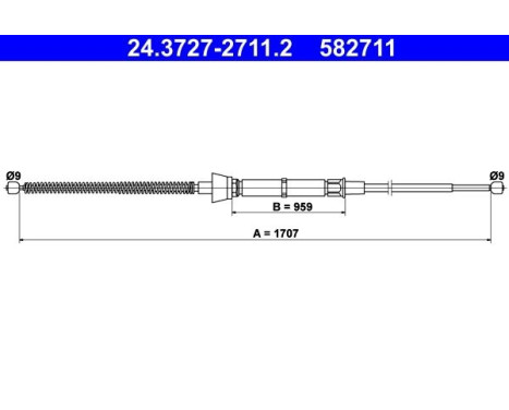 Cable, parking brake 24.3727-2711.2 ATE