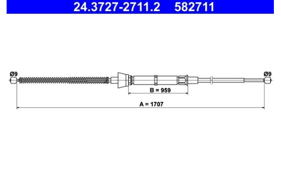 Cable, parking brake 24.3727-2711.2 ATE