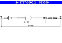 Cable, parking brake 24.3727-3000.2 ATE