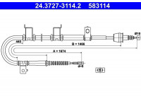 Cable, parking brake 24.3727-3114.2 ATE