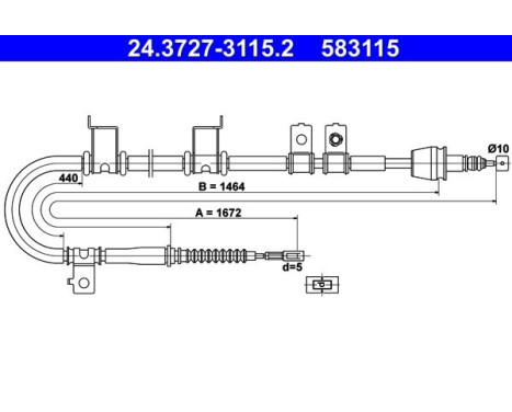 Cable, parking brake 24.3727-3115.2 ATE