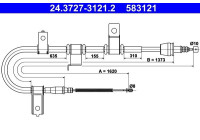 Cable, parking brake 24.3727-3121.2 ATE