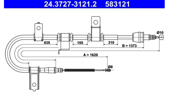 Cable, parking brake 24.3727-3121.2 ATE