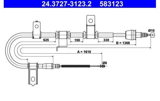 Cable, parking brake 24.3727-3123.2 ATE