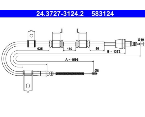 Cable, parking brake 24.3727-3124.2 ATE