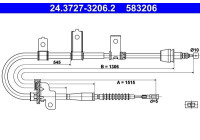 Cable, parking brake 24.3727-3206.2 ATE