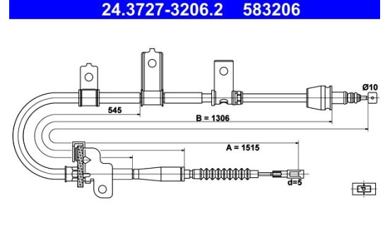 Cable, parking brake 24.3727-3206.2 ATE