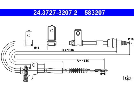 Cable, parking brake 24.3727-3207.2 ATE
