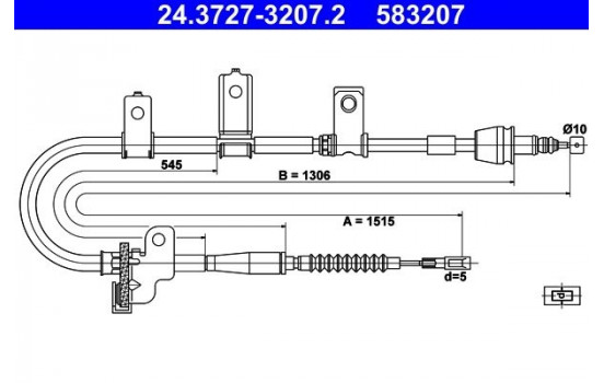 Cable, parking brake 24.3727-3207.2 ATE