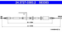 Cable, parking brake 24.3727-3303.2 ATE