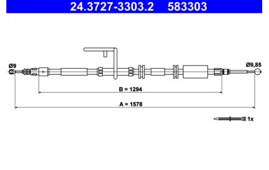 Cable, parking brake 24.3727-3303.2 ATE