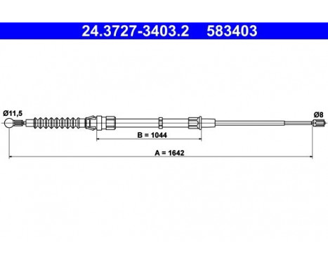 Cable, parking brake 24.3727-3403.2 ATE