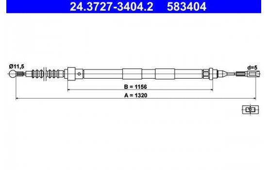 Cable, parking brake 24.3727-3404.2 ATE