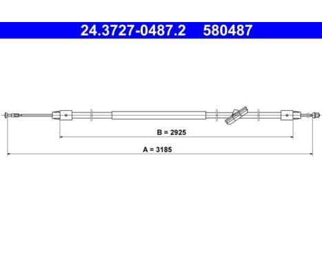 Cable Pull, parking brake 24.3727-0487.2 ATE