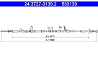 Cable Pull, parking brake 24.3727-3139.2 ATE