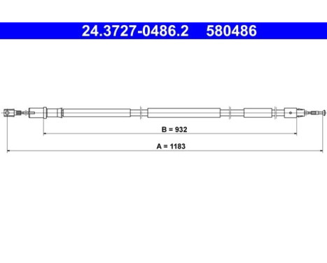 Pull cable, parking brake 24.3727-0486.2 ATE