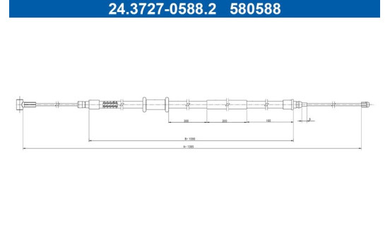 Pull cable, parking brake 24.3727-0588.2 ATE