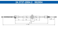 Pull cable, parking brake 24.3727-2804.2 ATE