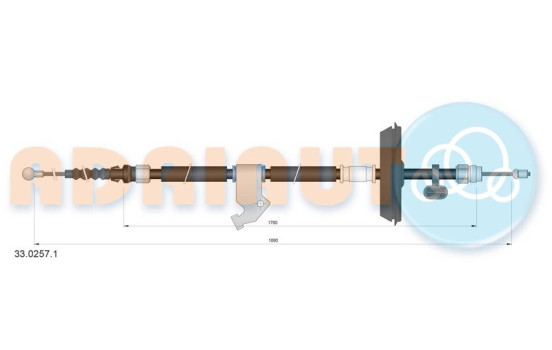 Pull cable, parking brake