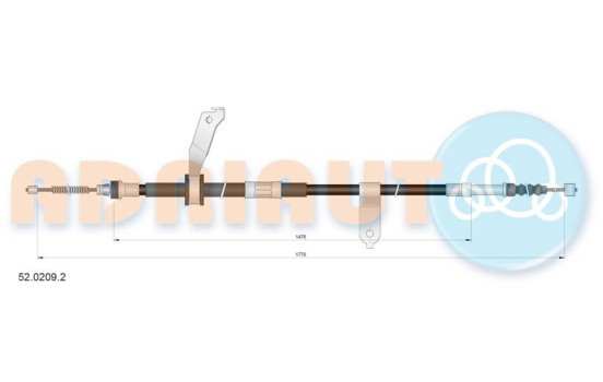 Pull cable, parking brake