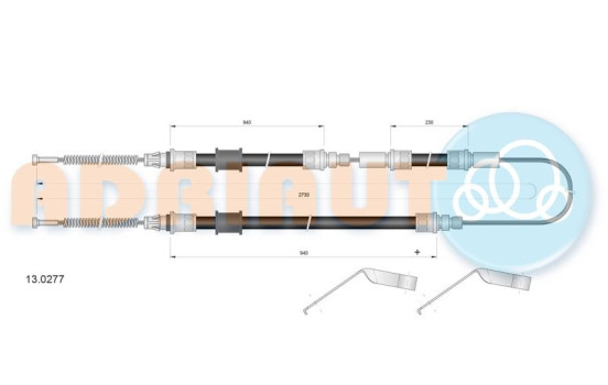 Pull cable, parking brake