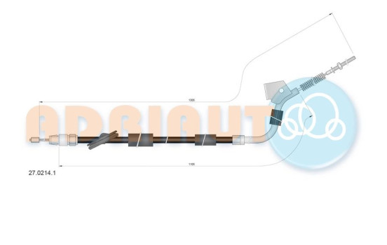 Pull cable, parking brake