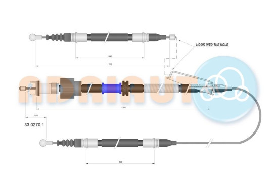 Pull cable, parking brake