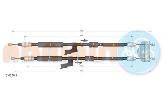 Pull cable, parking brake