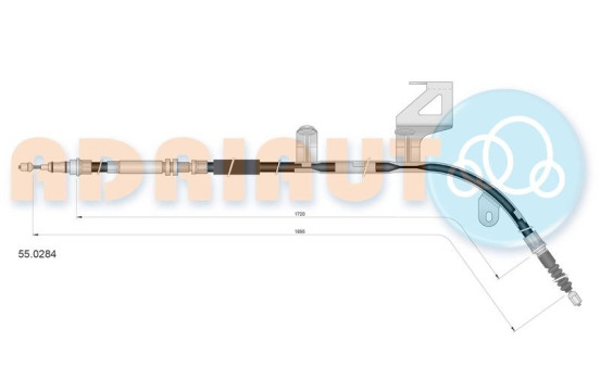 Pull cable, parking brake